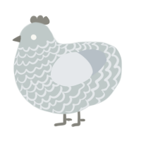 A silver and mist chicken with a lace pattern