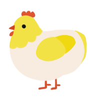 A cream and yellow chicken with a head pattern