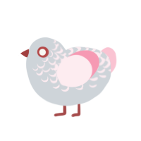 (unnamed), a mist and rose chicken with a half-lace pattern