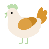 A cream and orange chicken