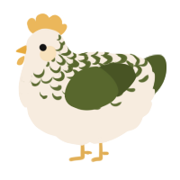 A cream and olive chicken with a half-lace pattern