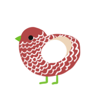 (unnamed), a red and cream chicken with a lace pattern