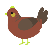 A russet and bark chicken with a neck-band pattern