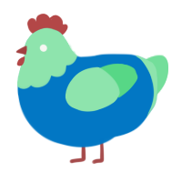 A sapphire and spring chicken with a head pattern