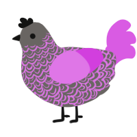 A grey and orchid chicken with a double-lace pattern