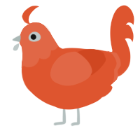A vermilion chicken with a head pattern