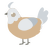 Hawk, a beige and mist chicken with a head pattern