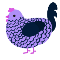 A lilac and tumblr chicken with a lace pattern