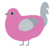 A white chicken with a lace pattern