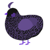 A black and overcast chicken with a double-lace pattern