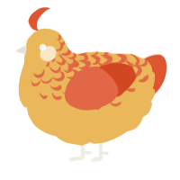 A honey and vermilion chicken with a half-lace pattern