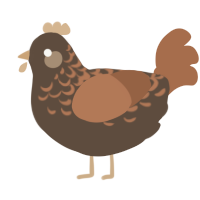A bark and brown chicken with a half-lace pattern