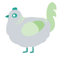 A mist and gluppy chicken with a neck-band pattern