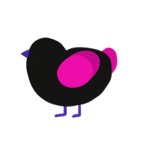 (unnamed), a black and fuchsia chicken