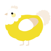 A yellow and cream chicken with a head pattern