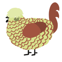 A lemon and russet chicken with a lace pattern