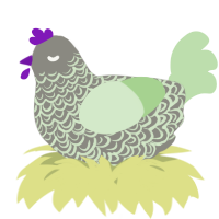 A ash and gluppy chicken with a double-lace pattern