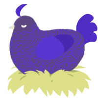 A overcast and indigo chicken with a double-lace pattern