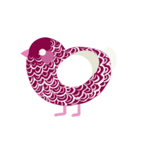 yes, a maroon and white chicken with a double-lace pattern