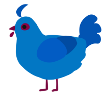 A sapphire and ultramarine chicken