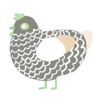 A ash and cream chicken with a lace pattern