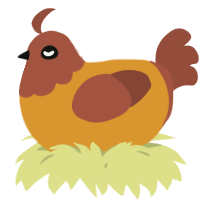 A orange and russet chicken with a head pattern