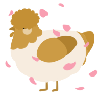 A cream and gold chicken with a head pattern