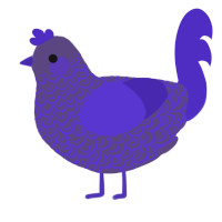 A overcast and indigo chicken with a double-lace pattern