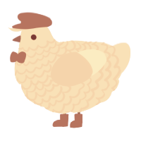 A teal chicken with a lace pattern