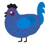A overcast and sapphire chicken with a double-lace pattern