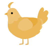 A honey chicken with a head pattern