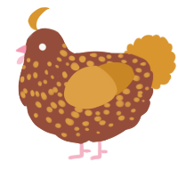A russet and orange chicken with a speckle pattern
