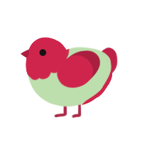 Orchard, a gluppy and crimson chicken with a head pattern