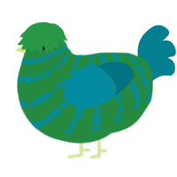 kappa, a viridian and sea chicken with a bar pattern