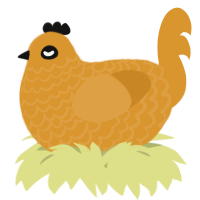 A orange chicken with a lace pattern