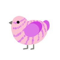 Stripes, a rose and orchid chicken with a bar pattern