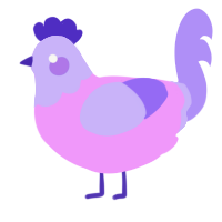 A lavender and lilac chicken with a head pattern