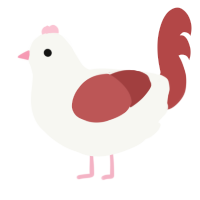 A white and red chicken