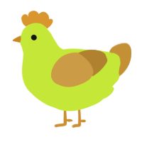 A lime and gold chicken