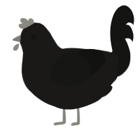 A sable and black chicken