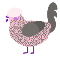 A rose and grey chicken with a double-lace pattern