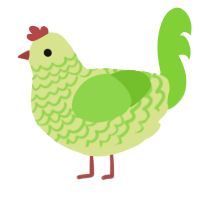 A lemon and grass chicken with a lace pattern