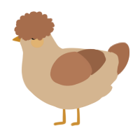 A beige and brown chicken