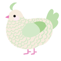 A cream and gluppy chicken with a lace pattern