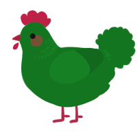 A leaf chicken with a neck-band pattern