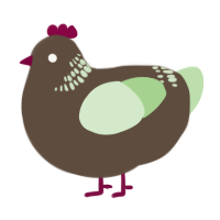 A bark and gluppy chicken with a neck-band pattern