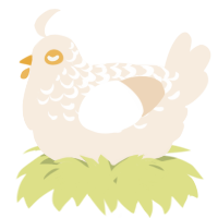 A cream chicken with a half-lace pattern