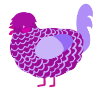 A plum and lilac chicken with a lace pattern