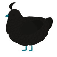 A sable and black chicken with a lace pattern