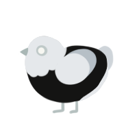 cybercrime eggspert, a black and mist chicken with a head pattern